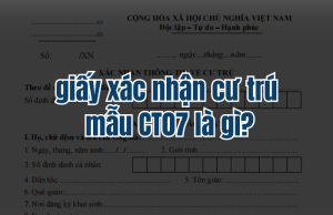 Giấy xác nhận cư trú mẫu CT07 là gì