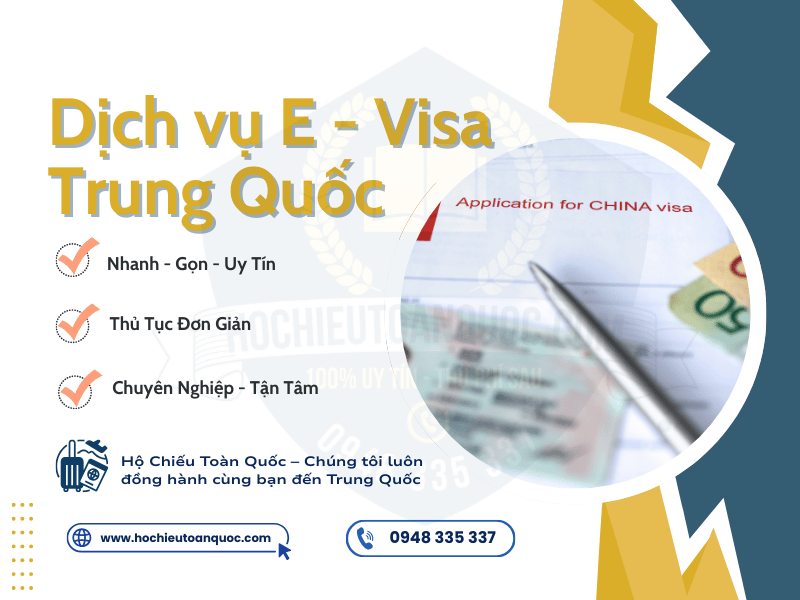 Dịch vụ xin E-Visa Trung Quốc tại Hộ Chiếu Toàn Quốc