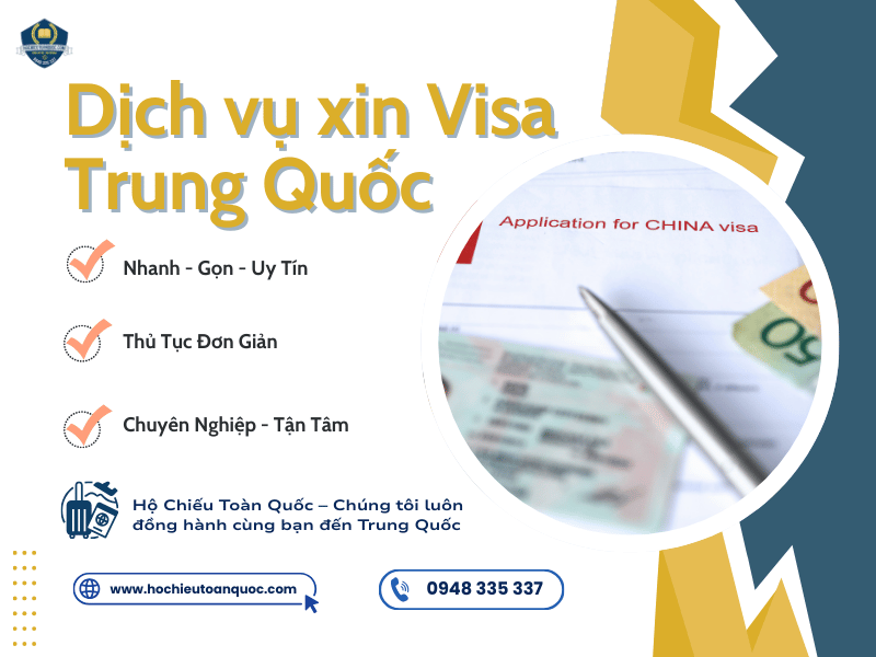 Dịch vụ xin visa Trung Quốc của Hộ Chiếu Toàn Quốc