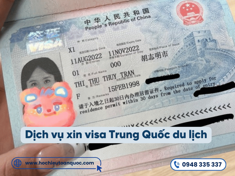 Hướng dẫn thủ tục xin visa Trung Quốc du lịch mới nhất Visa Trung Quốc du lịch loại L dành cho khách du lịch cá nhân