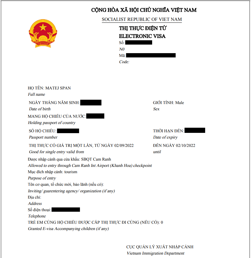 Mẫu e-visa do Việt Nam cấp có giá trị hợp pháp ở nhiều quốc gia