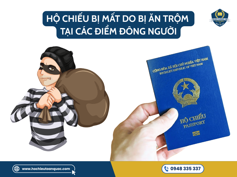 Hướng dẫn xử lý khi hộ chiếu bị mất hoặc hư hỏng Hộ chiếu bị mất do bị ăn trộm tại các điểm đông người