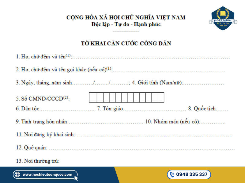 Phẫu thuật thẩm mỹ có phải làm lại căn cước công dân? Mẫu tờ khai Căn cước công dân (Mẫu CC01) mới nhất
